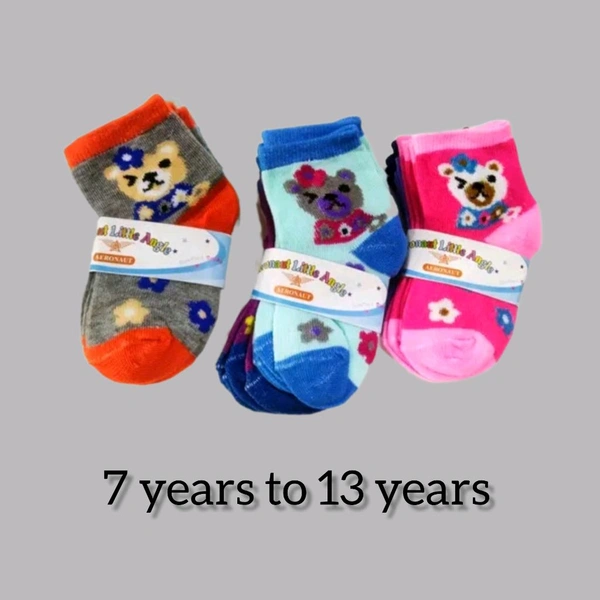Kids Socks 7 Years To 13 Years (Pack Of 3)