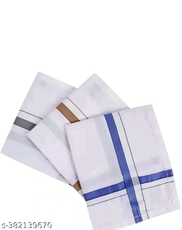 Hand Rumal Handkerchief White ( Pack Of 3)