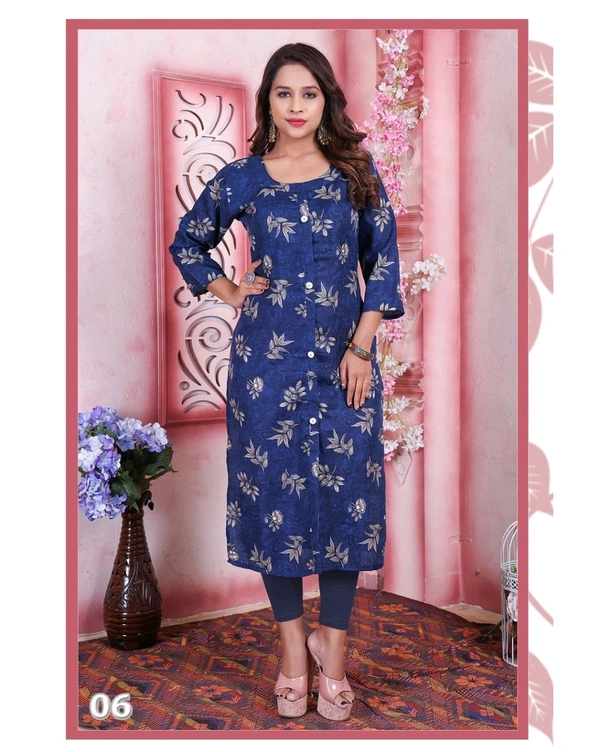 Women Fancy Kurti Blue  - XXL