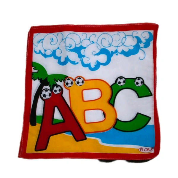 ABC Hand Rumal Handkerchief  - Red, Free