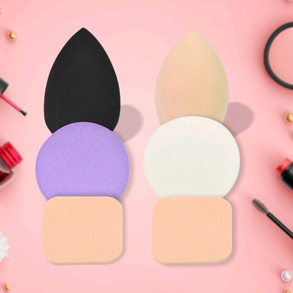 Makeup Sponges Set, Perfect for Liquid, Cream, and Powder (6 Pcs Set) BX4
