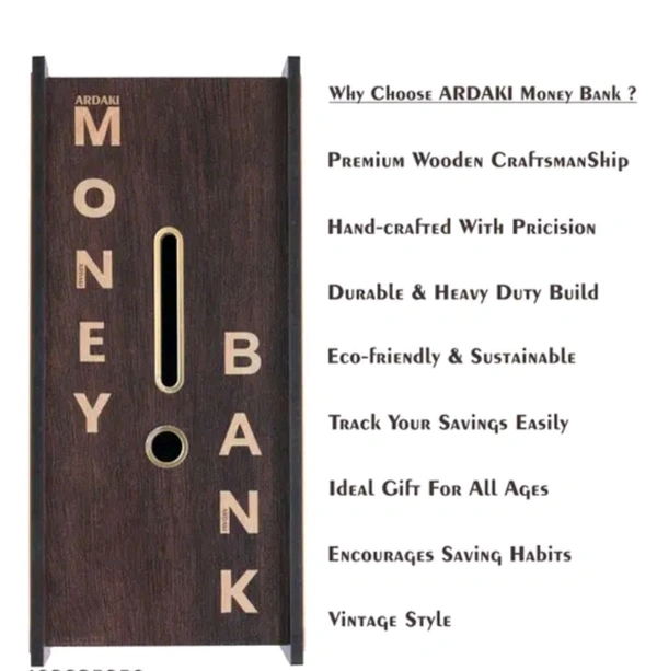 1 Lakh Wooden Money Piggy Bank For Kids/ Housewife