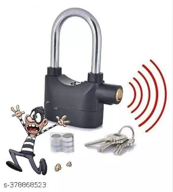 Alarm Security Lock With Motion Sensor And 3 Keys Metallic Finish