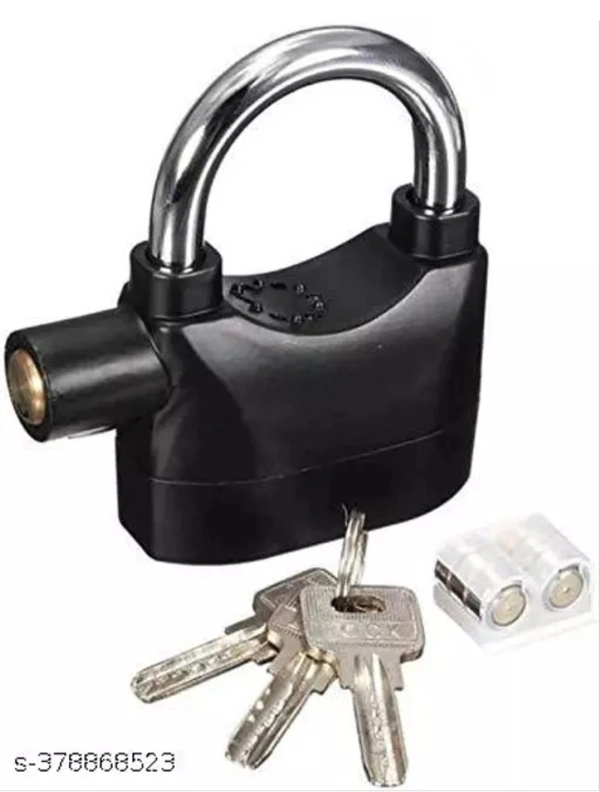 Alarm Security Lock With Motion Sensor And 3 Keys Metallic Finish