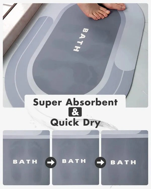 Anti Slip Bathroom Door Mat Oval Shape Floor Mat for Home and Kitchen Anti Skid Water Soaking Bathroom Mat Rubber Foot Mat (40 X 60 Cm)