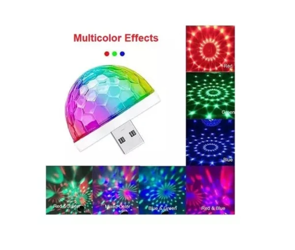 Car Interior USB Disco Magic LED Flash Light Comparable to All Vehicle
