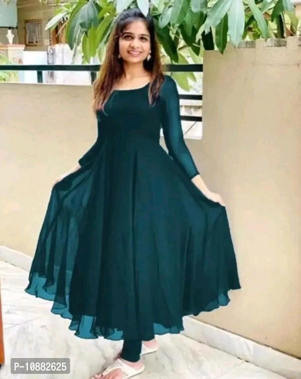 Fancy Georgette Ethnic Gowns For Women - XXL, Sherpa Blue