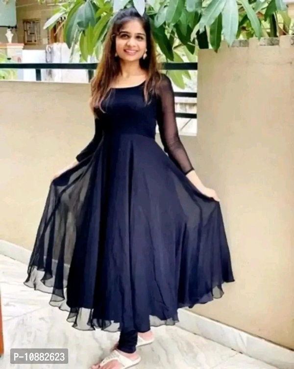 Fancy Georgette Ethnic Gowns For Women - M, Tolopea