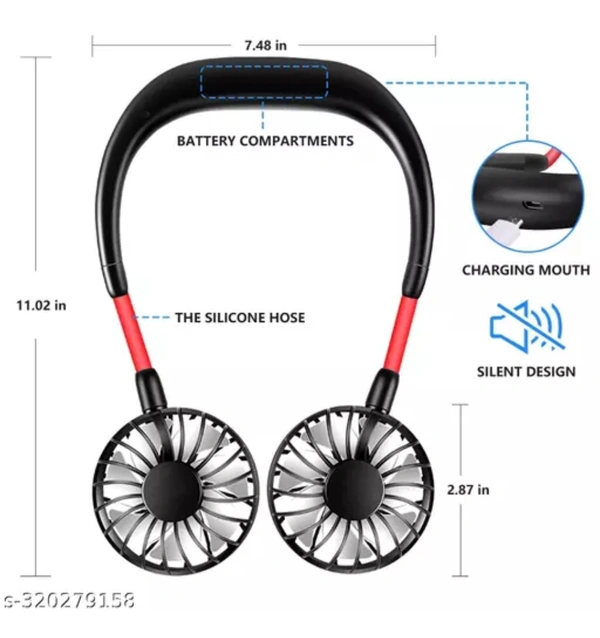 Handfree Personal Mini Neck Fan USB Rechargeable 360 Degree Rotation Fan