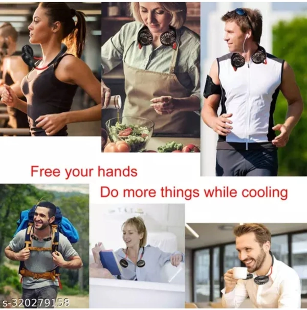 Handfree Personal Mini Neck Fan USB Rechargeable 360 Degree Rotation Fan