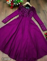 Stylish Fancy Faux Georgette Ethnic Gowns For Women - XL, Cardinal Pink