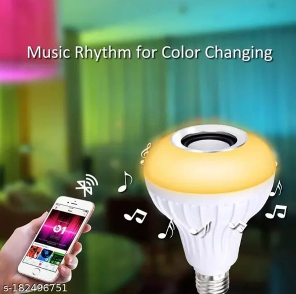 Tied Ribbons 3 in 1- 12W B22 Led Bulb with Bluetooth Speaker Music Light Bulb + Rgb Light Ball Bulb with Remote Control for Home Bedroom Living Room Party Decoration