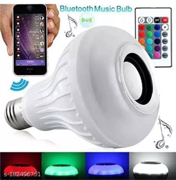 Tied Ribbons 3 in 1- 12W B22 Led Bulb with Bluetooth Speaker Music Light Bulb + Rgb Light Ball Bulb with Remote Control for Home Bedroom Living Room Party Decoration
