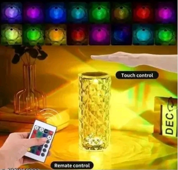 Touch Diamond Crystal Lamp, 16 Color RGB Changing LED lights Table Lamp (Multicolor). Touch And Remote