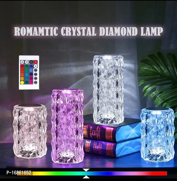 Touch Diamond Crystal Lamp, 16 Color RGB Changing LED lights Table Lamp (Multicolor). Touch And Remote