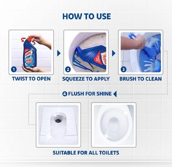 HARPHIC Harpic 1 Litre - Original, Disinfectant Toilet Cleaner Liquid | Suitable for Toilet Bowls