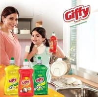 Giffy Lemon & Active Salt Dishwash Liquid Gel 500ml (Pack of 2) Bottle|2x Faster Tough Grease Removal|Utensils Cleaning Dish Wash Liquid Super Saver Offer