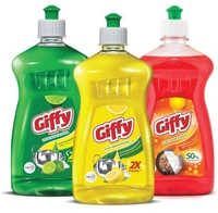 Giffy Lemon & Active Salt Dishwash Liquid Gel 500ml (Pack of 2) Bottle|2x Faster Tough Grease Removal|Utensils Cleaning Dish Wash Liquid Super Saver Offer