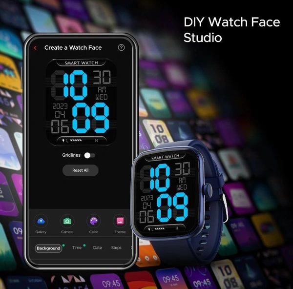 boAt Wave Style Smart Watch with 1.69" Square HD Display, DIY Watch Face Studio, Coins,HR & SpO2 Monitoring,7 Days Battery Life, Crest App Health Ecosystem, Multiple Sports Modes(Deep Blue)