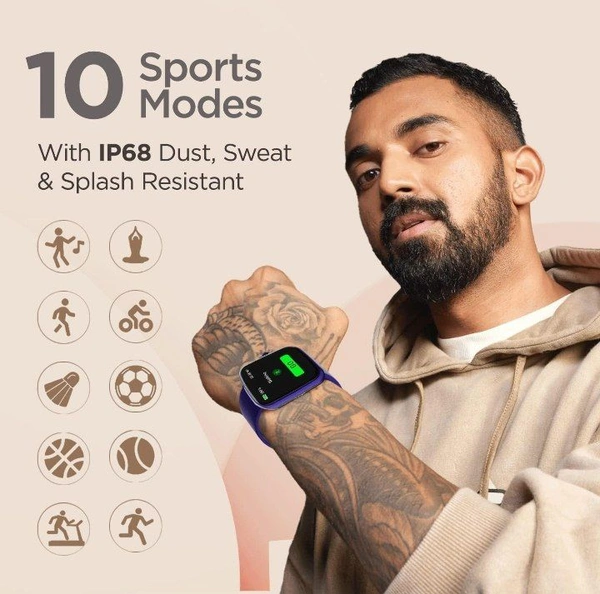 boAt Wave Style Smart Watch with 1.69" Square HD Display, DIY Watch Face Studio, Coins,HR & SpO2 Monitoring,7 Days Battery Life, Crest App Health Ecosystem, Multiple Sports Modes(Deep Blue)