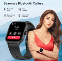 pTron Store pTron Newly Launched Reflect MaxPro Smartwatch, 2.01" Full Touch Display with Bluetooth Calling, Functional Crown, 600 NITS, 100+ Watch Faces, HR, SpO2, Sports Mode, 5 Days Battery Life & IP68 (Black)