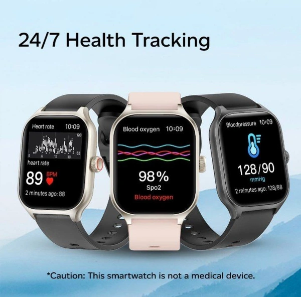 pTron Store pTron Newly Launched Reflect MaxPro Smartwatch, 2.01" Full Touch Display with Bluetooth Calling, Functional Crown, 600 NITS, 100+ Watch Faces, HR, SpO2, Sports Mode, 5 Days Battery Life & IP68 (Black)