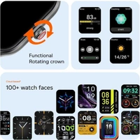 pTron Store pTron Newly Launched Reflect MaxPro Smartwatch, 2.01" Full Touch Display with Bluetooth Calling, Functional Crown, 600 NITS, 100+ Watch Faces, HR, SpO2, Sports Mode, 5 Days Battery Life & IP68 (Black)