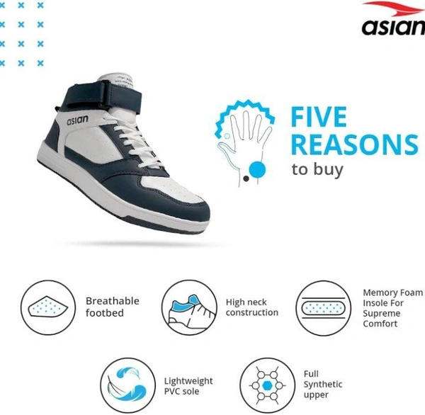 ASIAN Carnival-02 Men's High Top Casual Chunky Fashion Sneakers,Dancing Shoes | Basketball Shoes with Rubber Outsole for Boys - 6