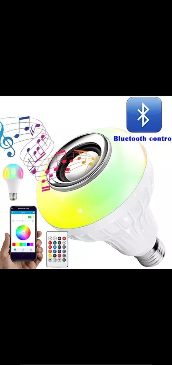Wireless Bluetooth Sensor  12w Music Multicolour Led Bulp With Remote Controller 