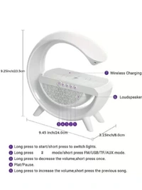 PYU Atmosphere Night Light Wireless Phone Charger Bluetooth Speaker Alarm Clock All in One LED Table Lamp for Bedroom, Living Room, Office, Ideal Gift Choice (BT-3401)78%off