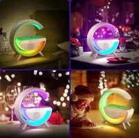 PYU Atmosphere Night Light Wireless Phone Charger Bluetooth Speaker Alarm Clock All in One LED Table Lamp for Bedroom, Living Room, Office, Ideal Gift Choice (BT-3401)78%off