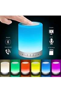 Melbon Portable BT Speaker Wireless Mini Player Touch Pat LIGHT Colourfull Led Night Light  5.6 W Bluetooth, Laptop, Dekstop Speaker ( White, Multicolour, 2.0 Channel )