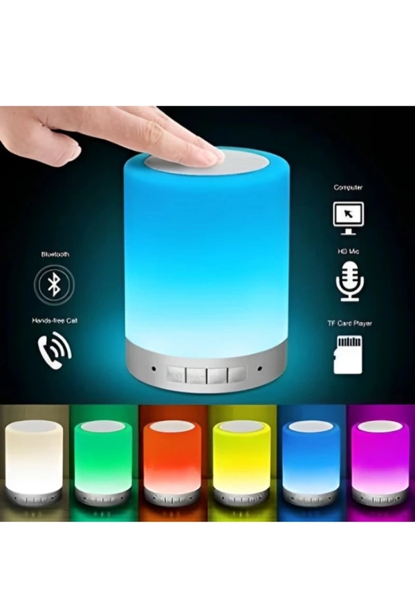 Melbon Portable BT Speaker Wireless Mini Player Touch Pat LIGHT Colourfull Led Night Light  5.6 W Bluetooth, Laptop, Dekstop Speaker ( White, Multicolour, 2.0 Channel )