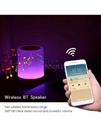 Melbon Portable BT Speaker Wireless Mini Player Touch Pat LIGHT Colourfull Led Night Light  5.6 W Bluetooth, Laptop, Dekstop Speaker ( White, Multicolour, 2.0 Channel )