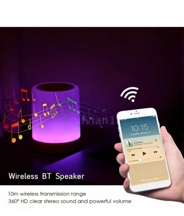Melbon Portable BT Speaker Wireless Mini Player Touch Pat LIGHT Colourfull Led Night Light  5.6 W Bluetooth, Laptop, Dekstop Speaker ( White, Multicolour, 2.0 Channel )