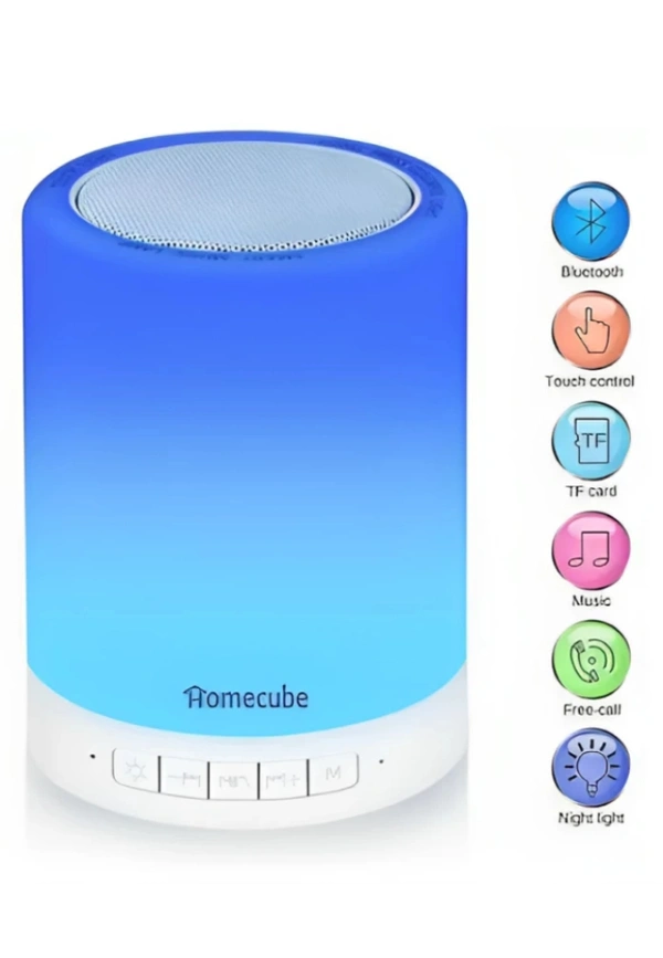 Melbon Portable BT Speaker Wireless Mini Player Touch Pat LIGHT Colourfull Led Night Light  5.6 W Bluetooth, Laptop, Dekstop Speaker ( White, Multicolour, 2.0 Channel )
