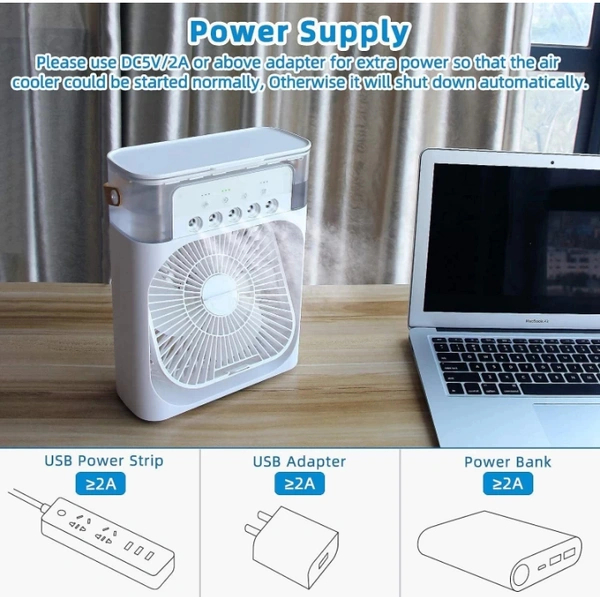 Offroot 500 L Room/Personal Air Cooler ( Multicolor, Portable Air Conditioner Fan Usb Personal Cooler, Mini Humidifier Fan) - White
