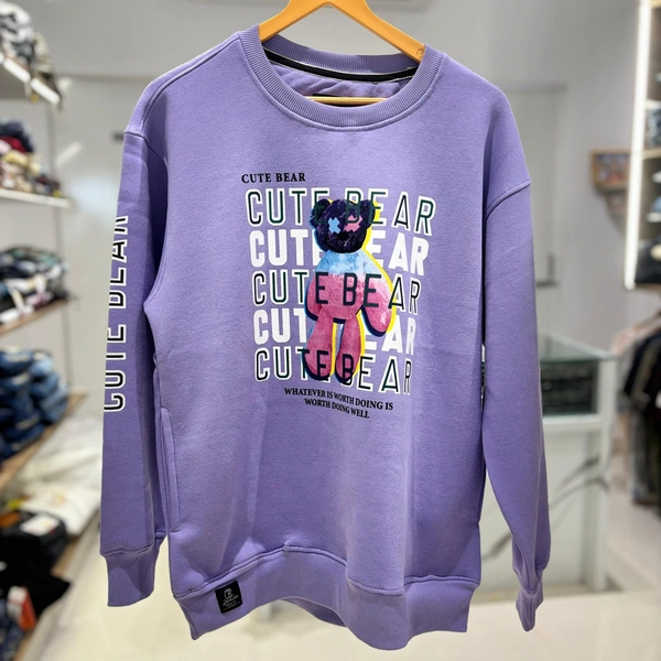 cute bear Hoodie - L, Violet