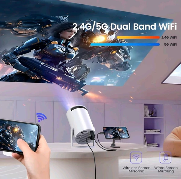  HY-300 4500 lm Wi-Fi & Bluetooth Portable Mini Home Theater LED Projector