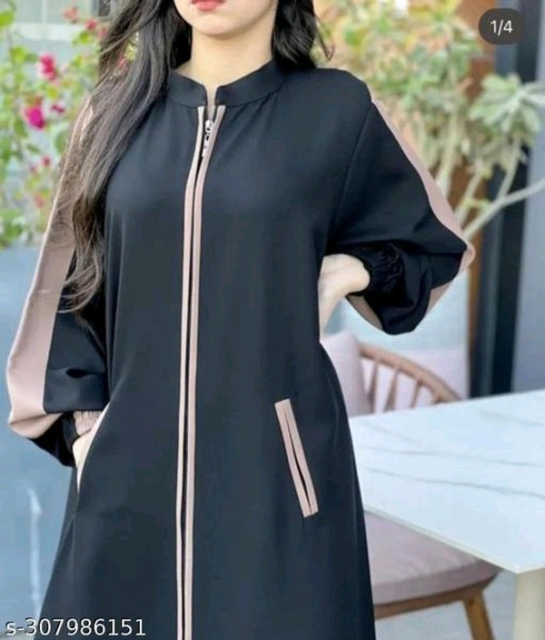 Attractive Women Abayas  - Black, Free Size.