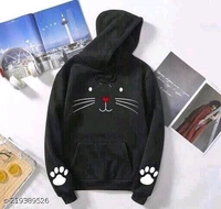 Printed Sweatshirt Full Sleeve Hoody - Silver, S