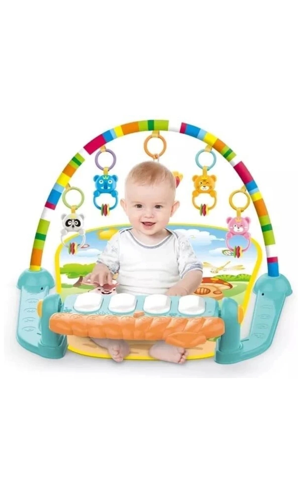 Baby Gym Piano Play Mat With Music & Fitness Rack with Hanging Rattles Lights Musical Keyboard Mat Piano Multi-Function (up to 2 Years)Name: Baby Gym Piano Play Mat With Music & Fitness Rack with Hanging Rattles Lights Musical Keyboard Mat Piano Multi-Function (up to 2 Years)It is an ideal gift for your newborn kids, nice playthings puppet for comforting them, meanwhile develop the - Magnolia, Free