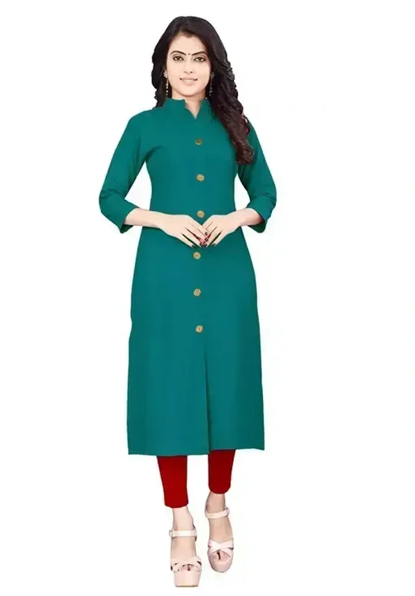 Women Solid Pure Cotton Straight A-line Kurta Mo