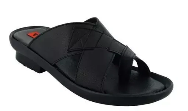 Lavista Men's Synthetic Leather Black Soft or Comfortable Slippers Chhapal Floats and Flip-Fop Mo