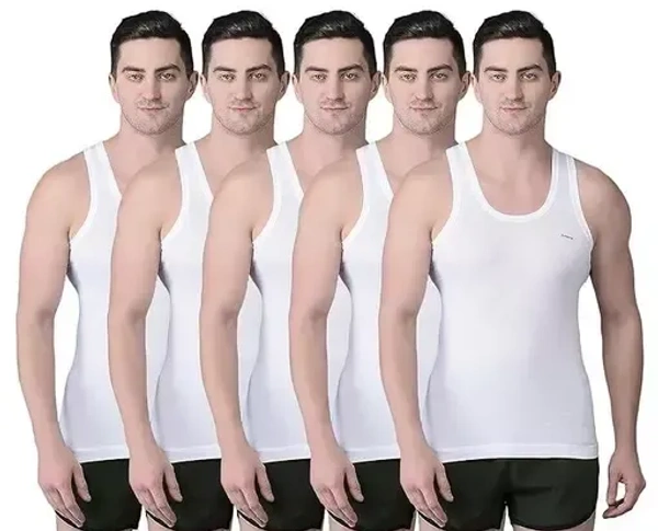 PACK OF 4 WHITE VEST MEN MO