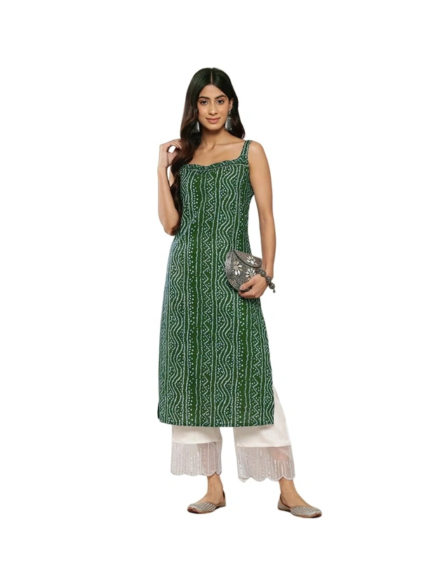 Bollyclues Women's Crepe Straight Bandhani Printed Kurti(BA-01) AN