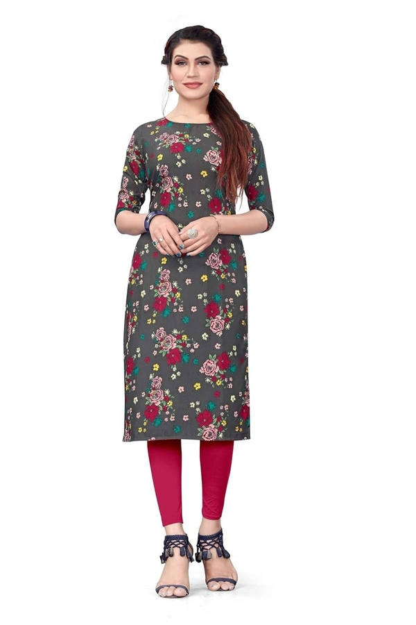 DSK Studio Women's Crepe Straight Cut Kurta_(Kurti-193_Grey Color) AN