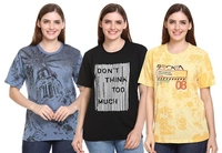 SHAUN Women T-Shirt(N704WF3_$P_Pack of 3) - S