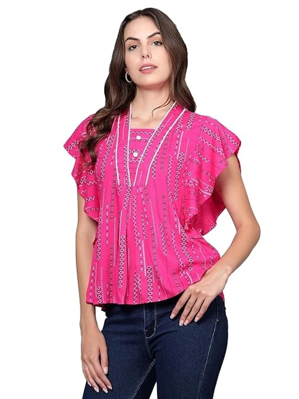 BluGrass: Indo-Western Top-Tunics with Stylish Flutter/Flared Sleeve/Butterfly Sleeve An