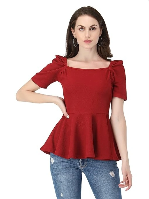 ZUVINO Women's Casual Stylish Peplum Top with Puffed Sleeves An